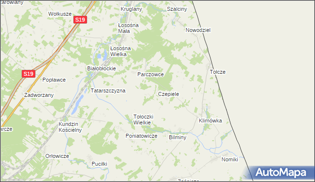 mapa Czepiele, Czepiele na mapie Targeo