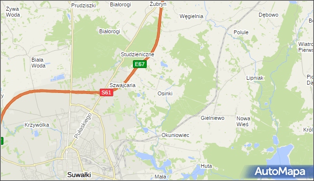 mapa Osinki gmina Suwałki, Osinki gmina Suwałki na mapie Targeo