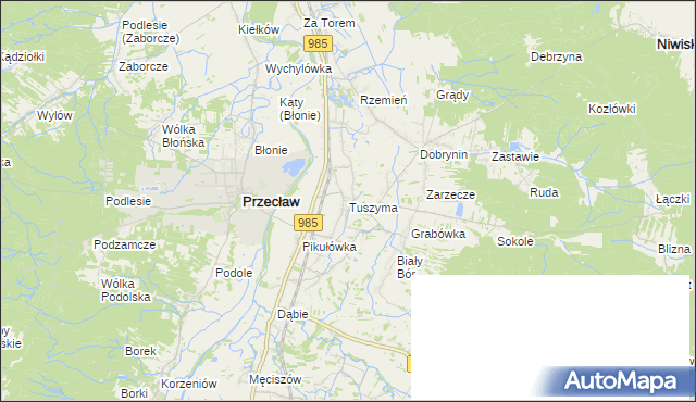 mapa Tuszyma, Tuszyma na mapie Targeo