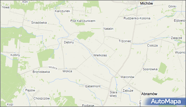 mapa Wielkolas, Wielkolas na mapie Targeo