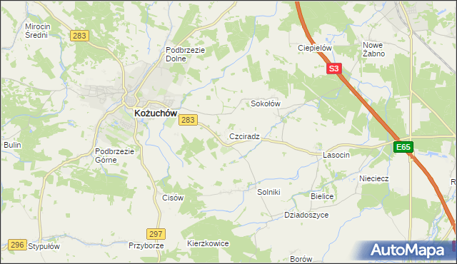 mapa Czciradz, Czciradz na mapie Targeo