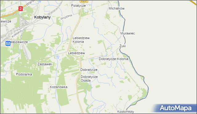 mapa Dobratycze-Kolonia, Dobratycze-Kolonia na mapie Targeo