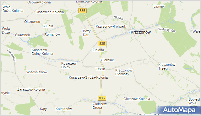 mapa Gierniak, Gierniak na mapie Targeo