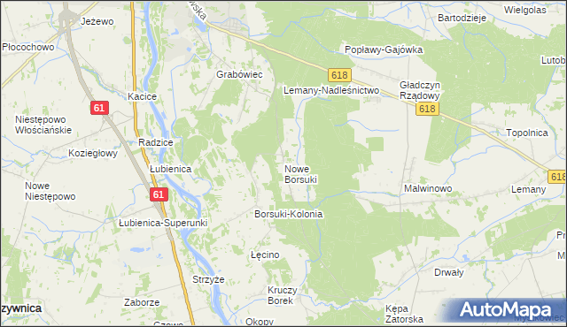 mapa Nowe Borsuki, Nowe Borsuki na mapie Targeo