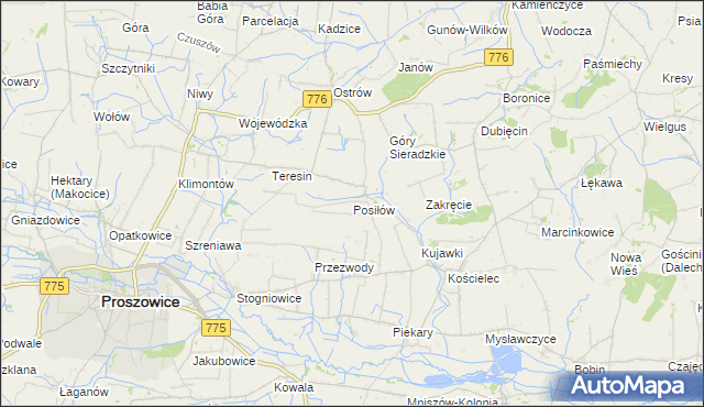 mapa Posiłów, Posiłów na mapie Targeo