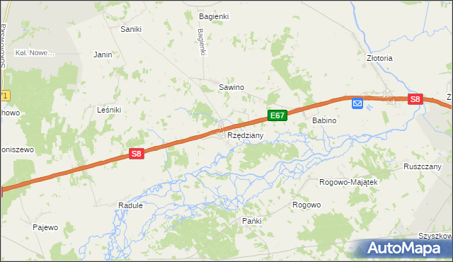 mapa Rzędziany, Rzędziany na mapie Targeo