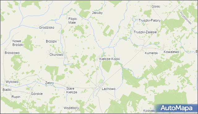 mapa Kiełcze-Kopki, Kiełcze-Kopki na mapie Targeo