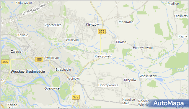 mapa Kiełczówek, Kiełczówek na mapie Targeo
