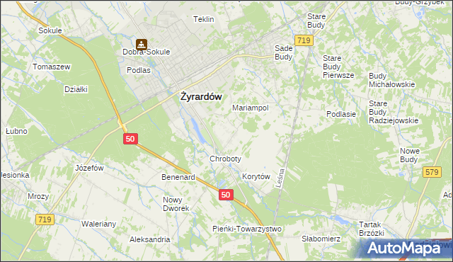 mapa Korytów A, Korytów A na mapie Targeo