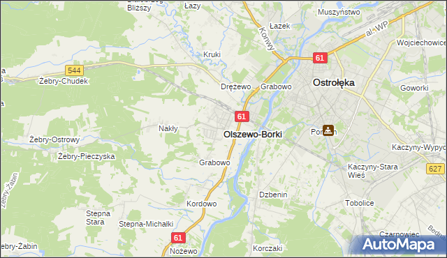 mapa Olszewo-Borki, Olszewo-Borki na mapie Targeo