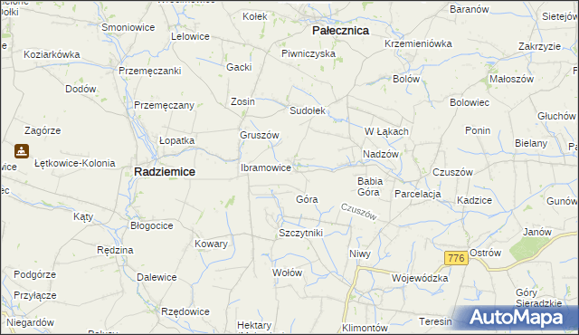 mapa Pieczonogi gmina Pałecznica, Pieczonogi gmina Pałecznica na mapie Targeo