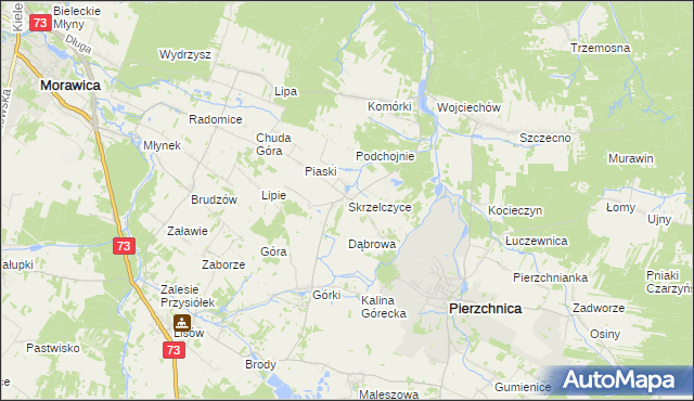 mapa Skrzelczyce, Skrzelczyce na mapie Targeo