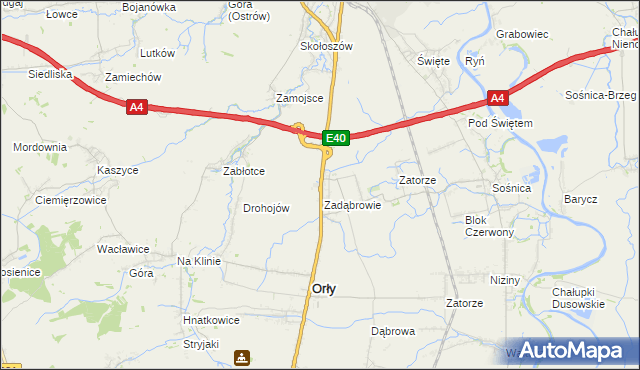 mapa Zadąbrowie gmina Radymno, Zadąbrowie gmina Radymno na mapie Targeo