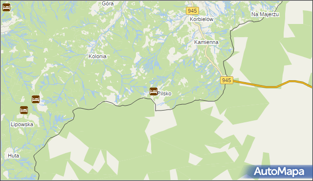 mapa Pilsko gmina Jeleśnia, Pilsko gmina Jeleśnia na mapie Targeo