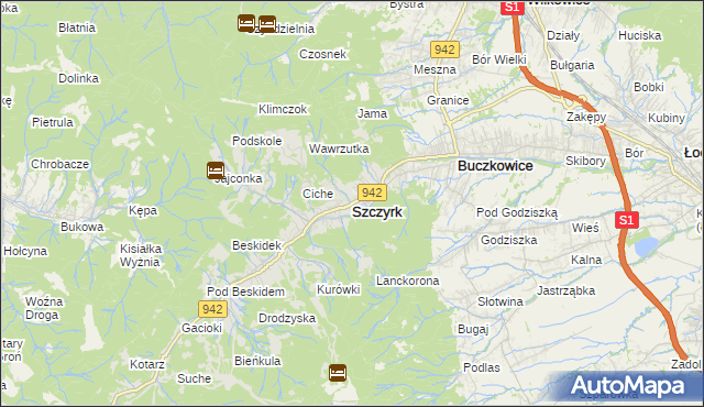 mapa Szczyrk, Szczyrk na mapie Targeo