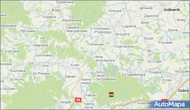 mapa Wola Skrzydlańska, Wola Skrzydlańska na mapie Targeo