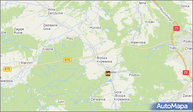 mapa Brzóza Królewska, Brzóza Królewska na mapie Targeo