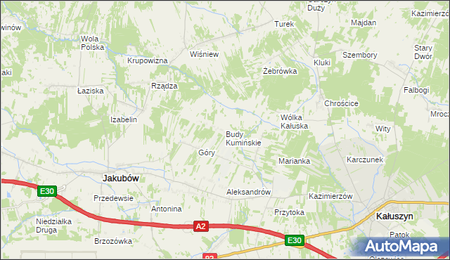 mapa Budy Kumińskie, Budy Kumińskie na mapie Targeo