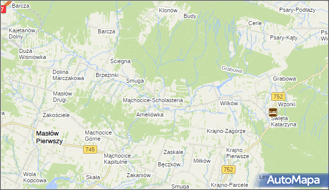 mapa Ciekoty, Ciekoty na mapie Targeo