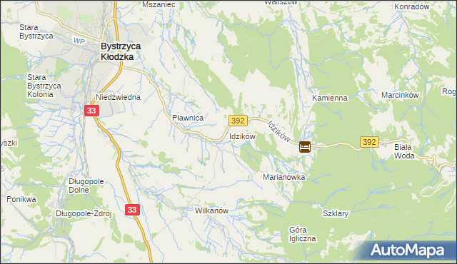 mapa Idzików, Idzików na mapie Targeo