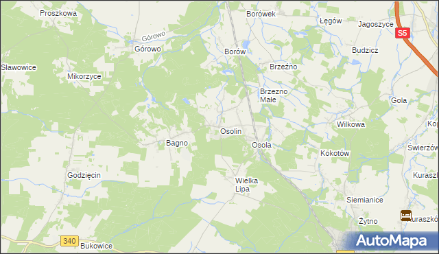 mapa Osolin, Osolin na mapie Targeo