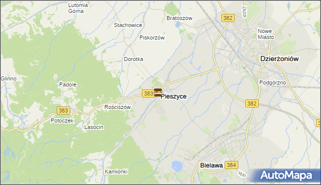 mapa Pieszyce, Pieszyce na mapie Targeo