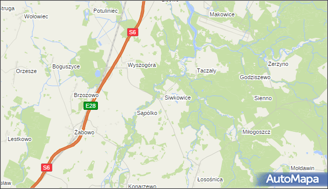 mapa Siwkowice, Siwkowice na mapie Targeo