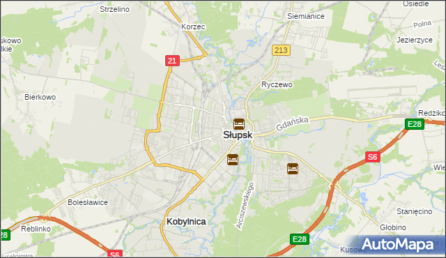 mapa Słupska, Słupsk na mapie Targeo
