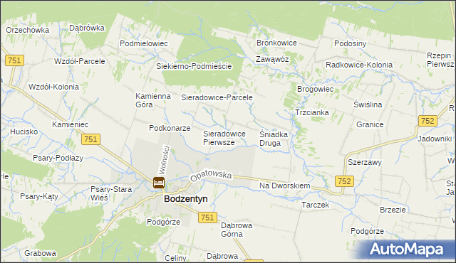 mapa Śniadka Pierwsza, Śniadka Pierwsza na mapie Targeo