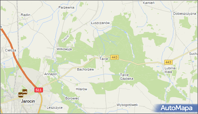 mapa Tarce, Tarce na mapie Targeo
