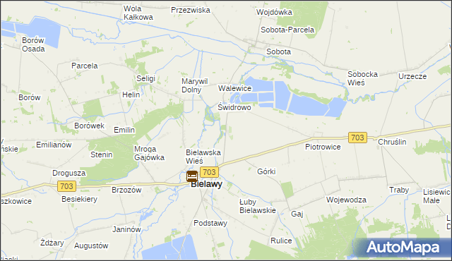 mapa Walewice Osada, Walewice Osada na mapie Targeo