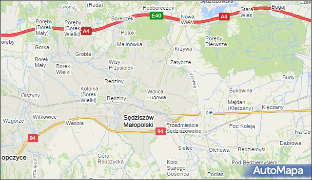 mapa Kawęczyn Sędziszowski, Kawęczyn Sędziszowski na mapie Targeo