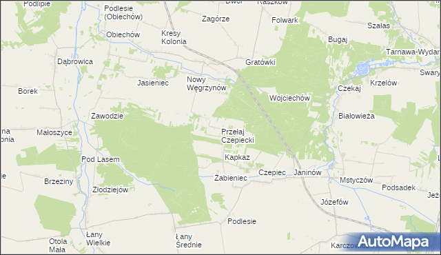 mapa Przełaj Czepiecki, Przełaj Czepiecki na mapie Targeo