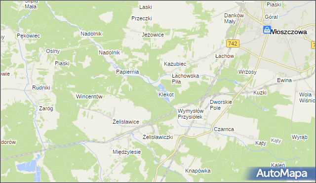 mapa Klekot, Klekot na mapie Targeo