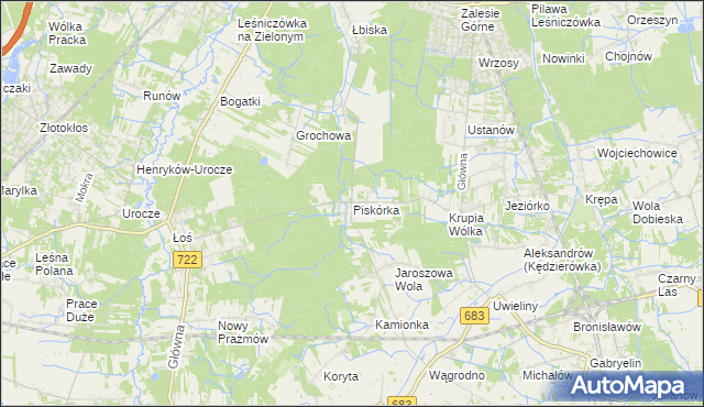 mapa Piskórka, Piskórka na mapie Targeo