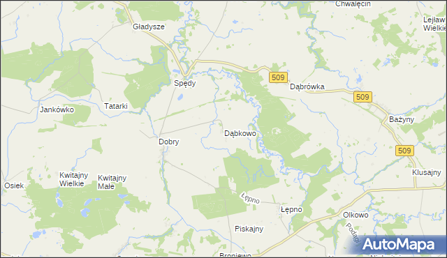 mapa Dąbkowo, Dąbkowo na mapie Targeo