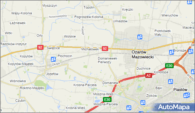 mapa Domaniewek Pierwszy, Domaniewek Pierwszy na mapie Targeo