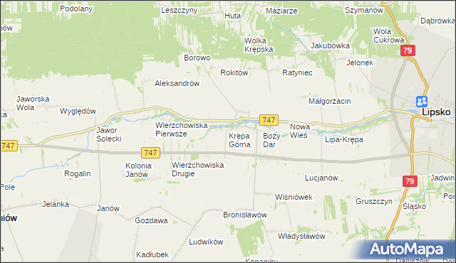 mapa Krępa Górna, Krępa Górna na mapie Targeo