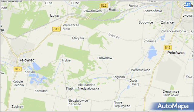 mapa Ludwinów gmina Chełm, Ludwinów gmina Chełm na mapie Targeo