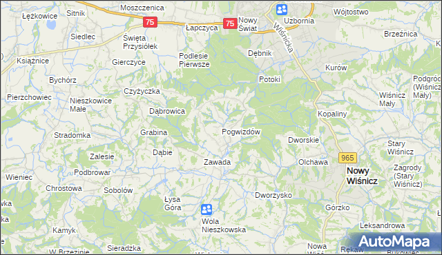 mapa Pogwizdów gmina Bochnia, Pogwizdów gmina Bochnia na mapie Targeo