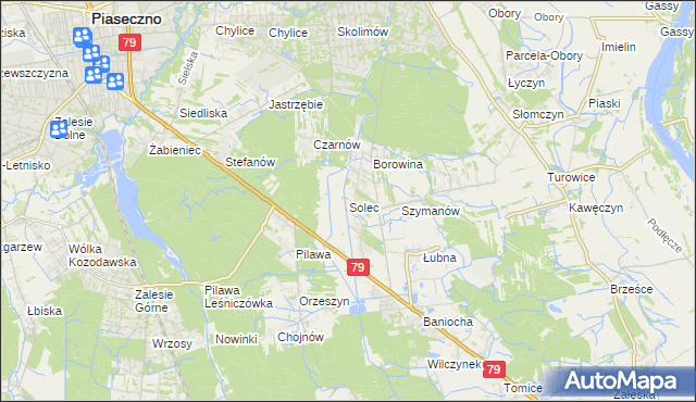 mapa Solec gmina Góra Kalwaria, Solec gmina Góra Kalwaria na mapie Targeo