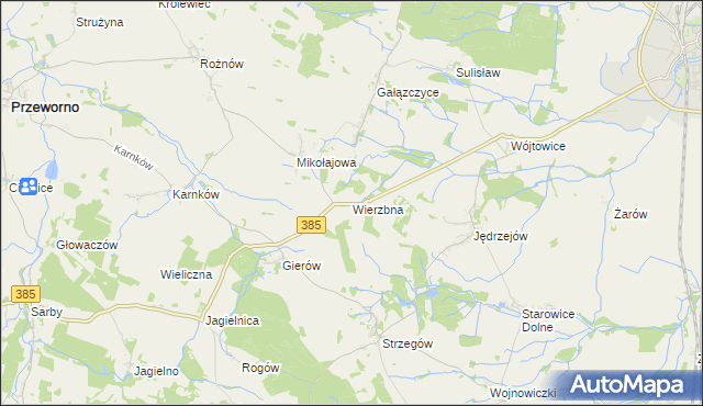 mapa Wierzbna gmina Grodków, Wierzbna gmina Grodków na mapie Targeo