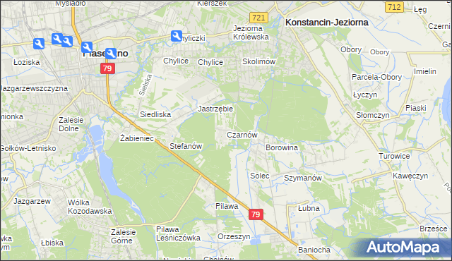 mapa Czarnów gmina Konstancin-Jeziorna, Czarnów gmina Konstancin-Jeziorna na mapie Targeo
