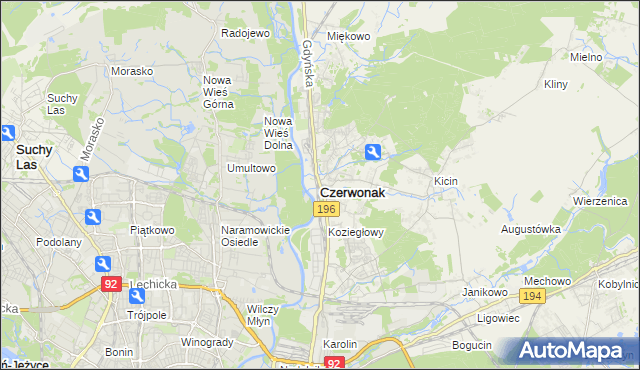 mapa Czerwonak, Czerwonak na mapie Targeo