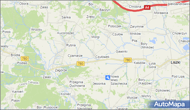 mapa Czułówek, Czułówek na mapie Targeo
