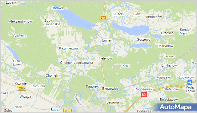 mapa Helenów gmina Gostynin, Helenów gmina Gostynin na mapie Targeo