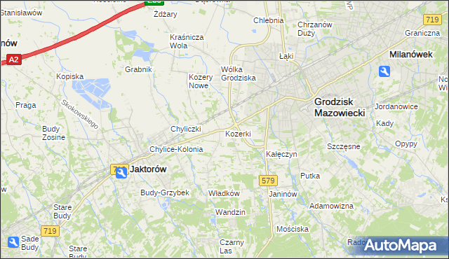 mapa Kozerki, Kozerki na mapie Targeo