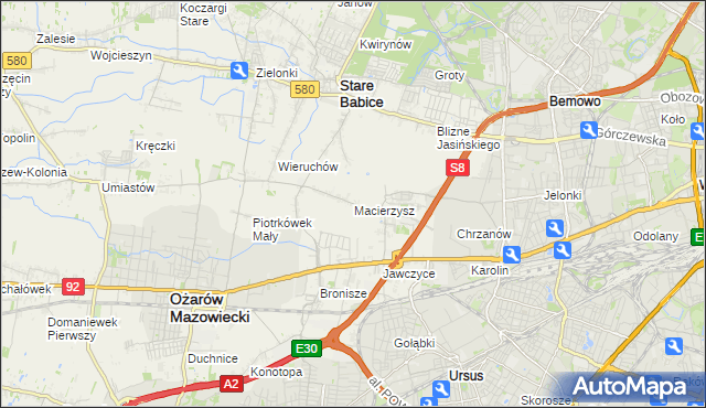 mapa Macierzysz, Macierzysz na mapie Targeo