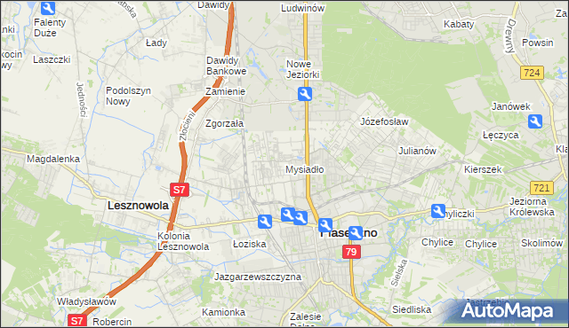 mapa Mysiadło, Mysiadło na mapie Targeo