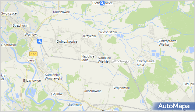 mapa Nadolice Wielkie, Nadolice Wielkie na mapie Targeo